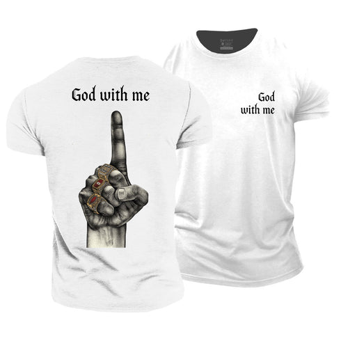 Men's God With Me Cotton T-Shirt